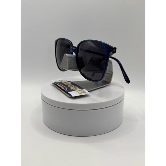 True Vintage Sunglasses | Squared Plastic Style | Blue Metallic | Grey Lens #848 - Picture 5 of 10